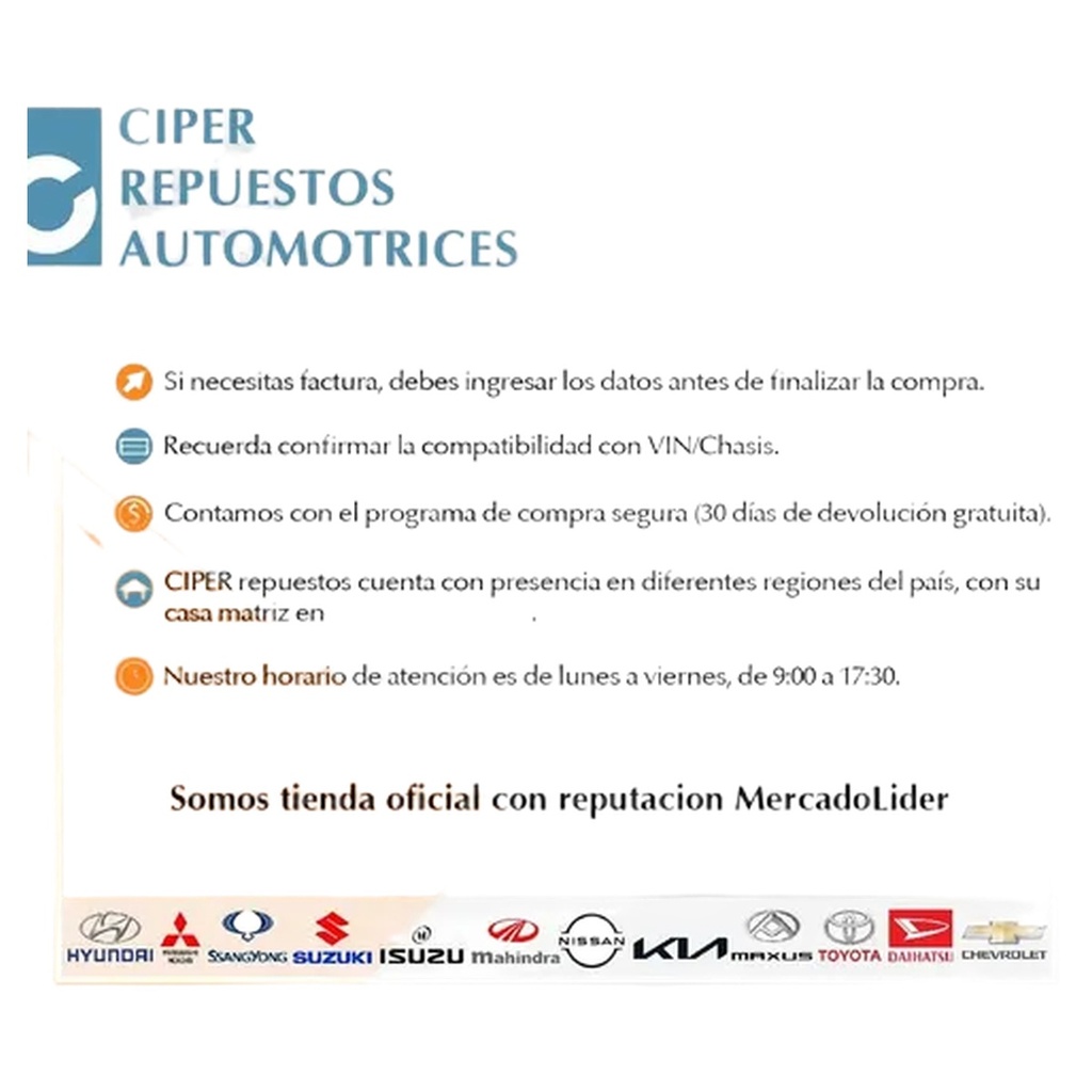 Alternativa 1 de Terminal dirección derecho Hyundai Accen RB Sanyung Corea